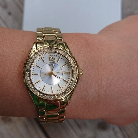Guess Analog gold tone with rhinestones Watch main image 6